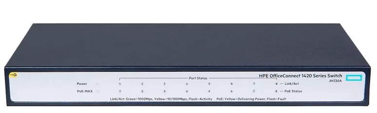 Switch PoE+ HPE OfficeConnect 1420 8G PoE+ (64W) Switch - JH330A