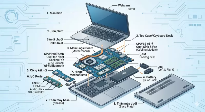 cấu tạo laptop gồm những gì