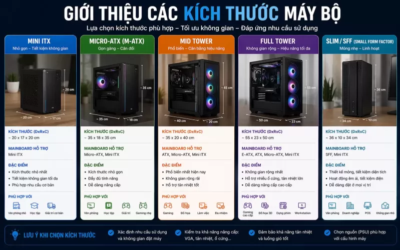 chọn máy tính bàn phù hợp không gian làm việc