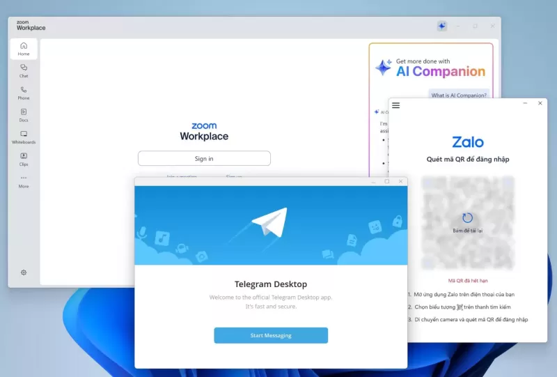 Laptop chạy Zalo